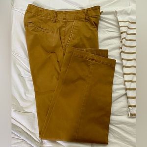 Loft gold chino pants.